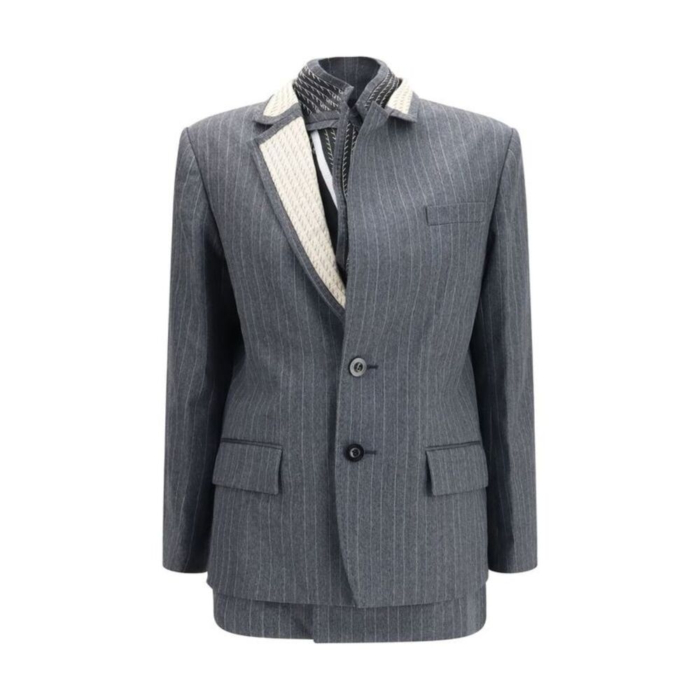 Sacai Gray Wool Oves Aries Women's Jacket